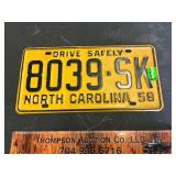 1958 NC tag