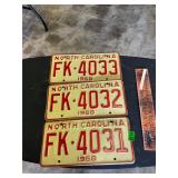 3 1968 NC tags