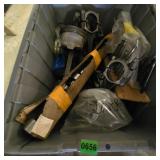 Tote of pistons and other parts