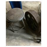 Steel wheel and stool