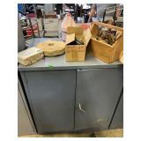 Metal Cabinet w Contents on top & Inside