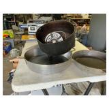 Large Cast iron pan, pot, aluminum pan