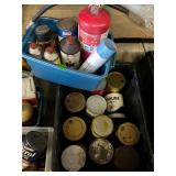 2 totes with oil and other