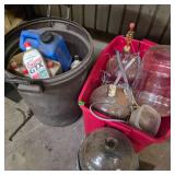 Motor oil & glass jugs