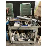 Plastic Rolling Cart w Contents