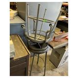 2 metal stools