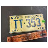 1972 NC tag