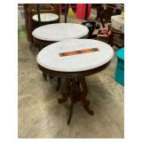 2 marble top tables