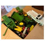 Large lot of die cast tractors and other