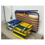 Stadium seats and chair