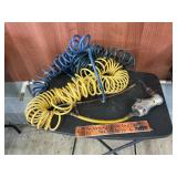 Air hoses and drill