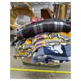 Box of blankets and others