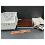 Coin sleeves,photo album and basket
