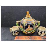 German punch bowl and 2 mugs