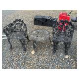 Cast Iron Garden Set. 2 chairs & table