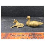 Brass deer and duck