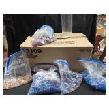 Case of flare top vases with decorative marbles