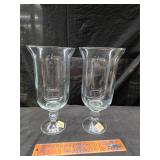 2 large glass vases