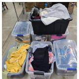 7 totes of clothes