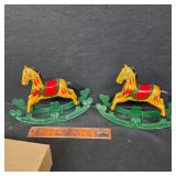 2 Vintage Wood Rocking Horses