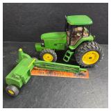 Metal John Deere Tractor w Attachment