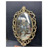 Heavy brass mirror