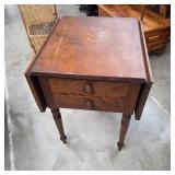 Drop Leaf 2 Drawer Side Table