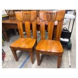 2 wood dining chairs