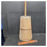 Wood butter churn