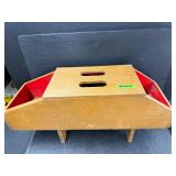 Vintage wood toolbox stool