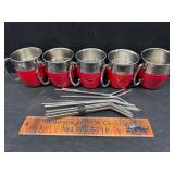 Metal cups and straws