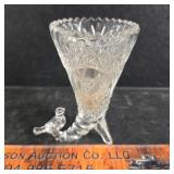 Hofbauer "Byrdes" crystal cornucopia vase