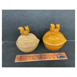 2 squirrel dishes