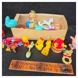 Vintage Plastic toys/Rattles. Hen on nest