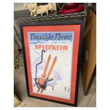 Large framed ski poster