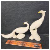 Vintage MCM ceramic peacock figurines