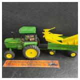 Metal John Deere Tractor & Trailer