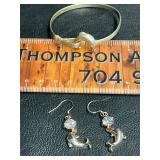 Sterling silver bracelet and earrings