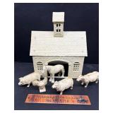 Cast iron stockyard and cast iron animals