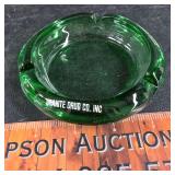 Green Glass Granite Drug Co Ashtray