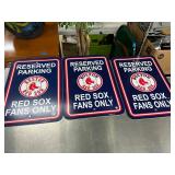 3 red Soxï¿½s plastic signs