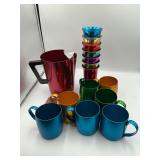 Aluminum pitcher and cups