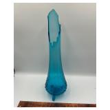 Swung glass footed vase