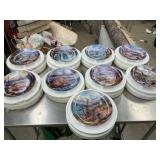 9 landscape themed plates