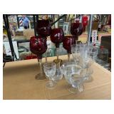 Assorted glassware