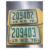2 1976 motorcycles tags