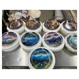 9 collector plates owls and ocean creatures