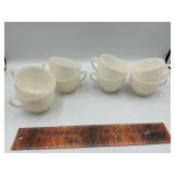 8 milk glass cups