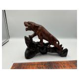 Carved wood cat