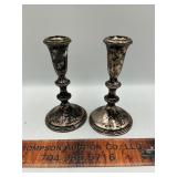 Weighted sterling silver candle stands
